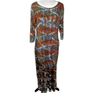 NWOT Missing Polynesia Maxi Dress Long Sleeve